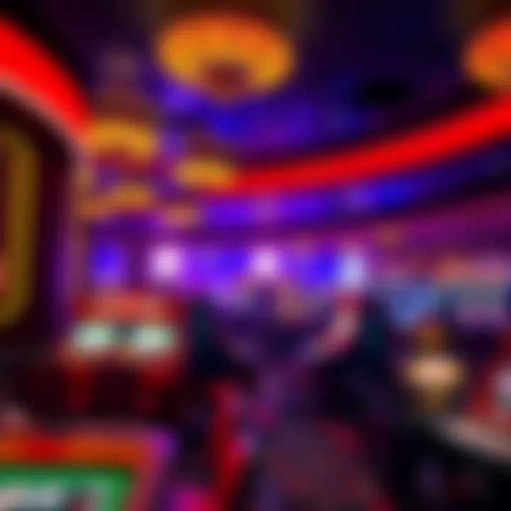 Interior of the casino highlighting gaming tables and vibrant atmosphere