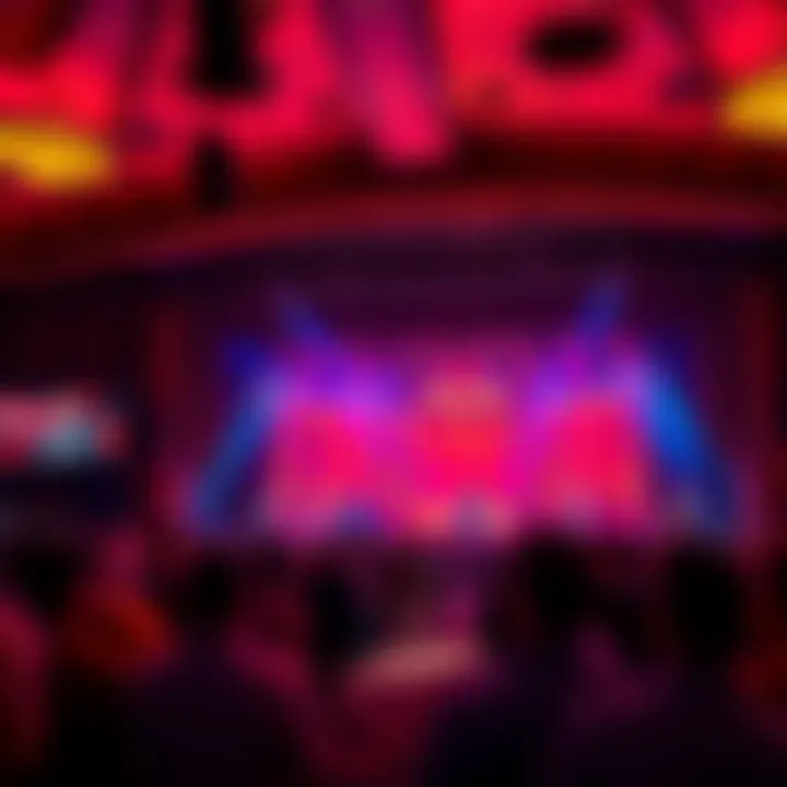 Live entertainment stage with performers captivating the audience