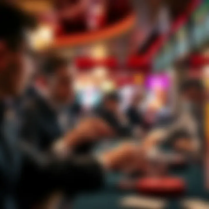 Patrons enjoying a smoke while playing cards in a casino