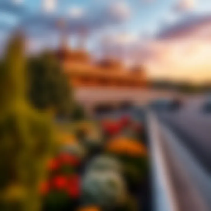 Serene Surroundings of Aqueduct Racetrack Beautiful landscaping around Aqueduct Racetrack enhancing the visitor experience
