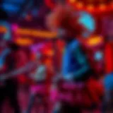 Spectacle of performance at Atomic Saloon showcasing vibrant costumes and lively atmosphere