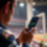 Engaging with Sports Betting Apps User engaging with a sports betting app on a smartphone