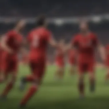 Liverpool football team celebrating a goal