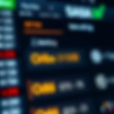 A close-up of betting odds and options highlighted on a website interface