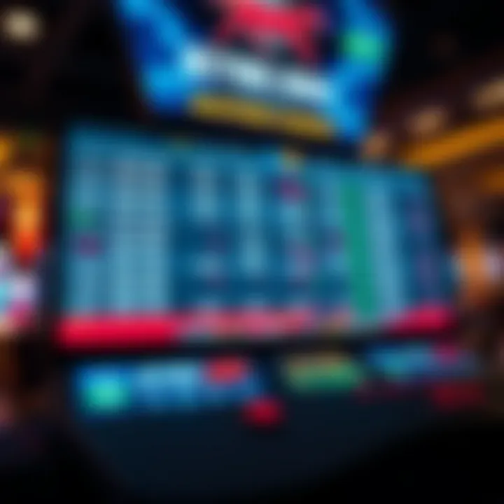 An intricate view of betting odds displayed on a computer screen