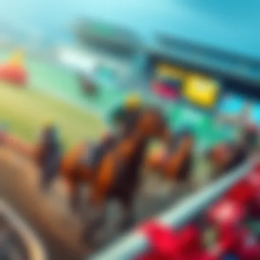 Virtual Horse Racing Experience A digital representation of a horse race with virtual betting elements