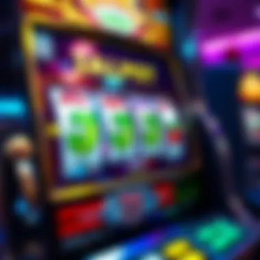 Close-up of a digital slot machine displaying a jackpot