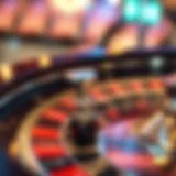 A close-up view of a roulette wheel showcasing various bet types