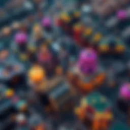 Aerial view of a bustling casino city