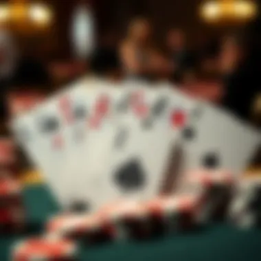 An array of different poker card hands displayed on a table