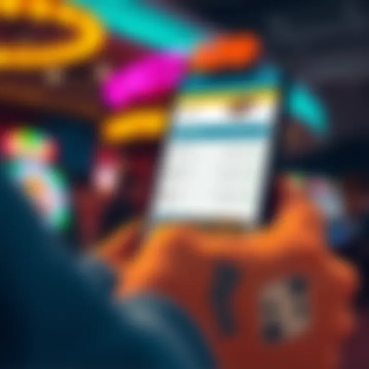 Illustration of a smartphone displaying betting odds and features