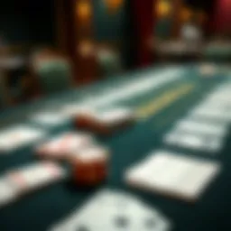 An elegant setup of a contract bridge table with cards spread out.