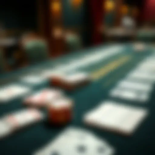 Table Setup for Contract Bridge An elegant setup of a contract bridge table with cards spread out.