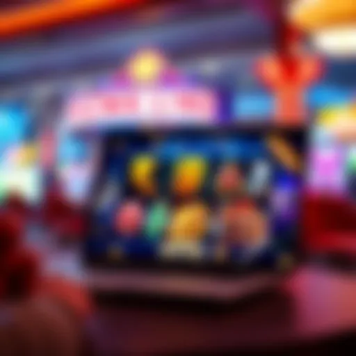A vibrant view of online casino games displayed on a laptop