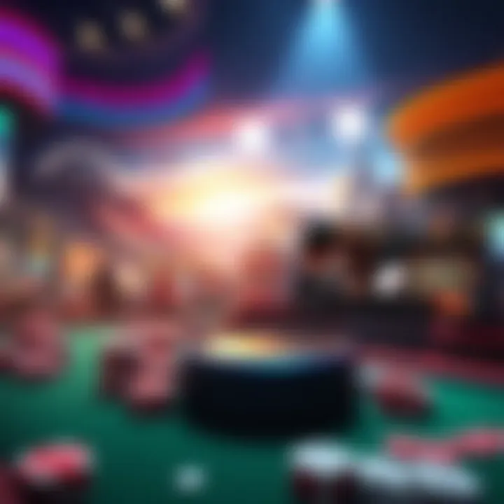 Digital Evolution of Poker Gaming A digital landscape depiction of online poker gaming environments and platforms