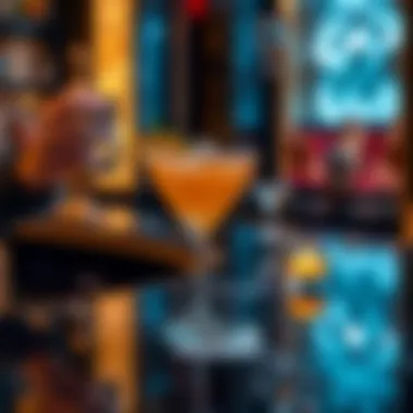 Chic cocktail presentation at Drake Club highlighting mixology artistry