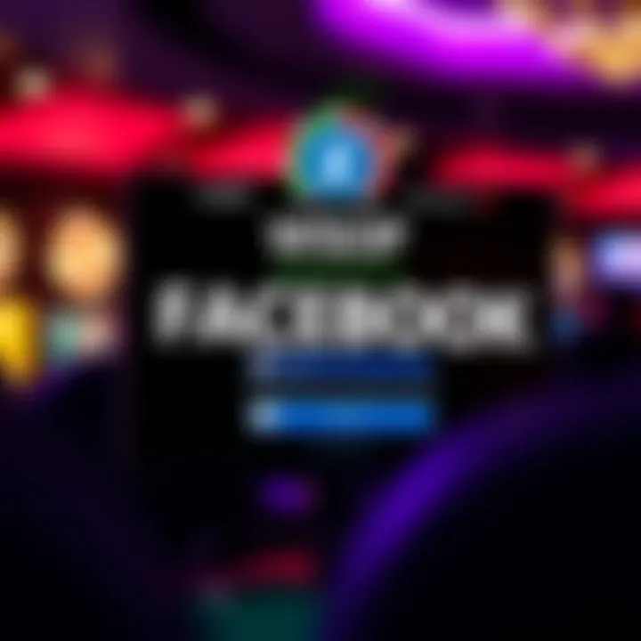 Login interface showcasing Facebook integration