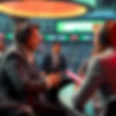 Host interviewing a sports analyst