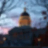North Carolina State Capitol building at dusk