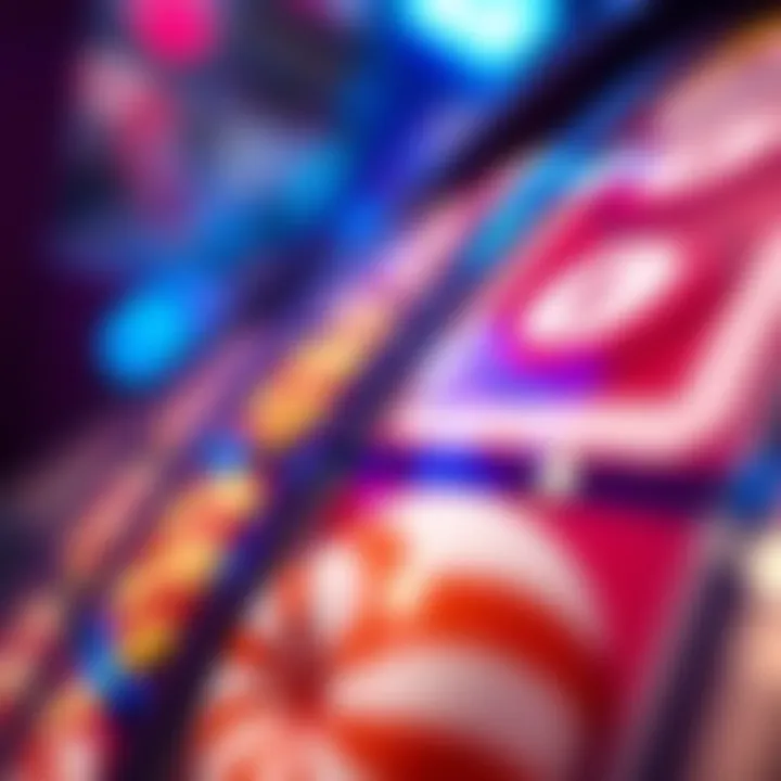 Close-up of candy symbols on a slot reel