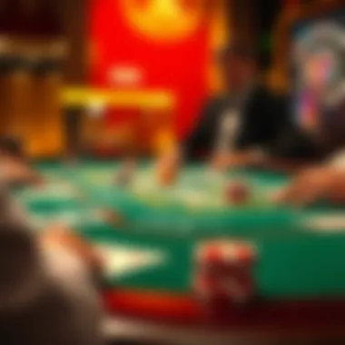 Exciting gameplay of blackjack showcasing high stakes and strategic decisions.