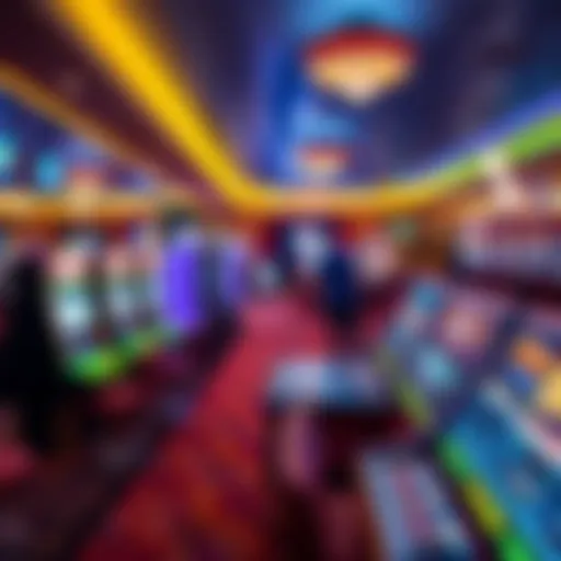 Vibrant casino floor showcasing gaming tables