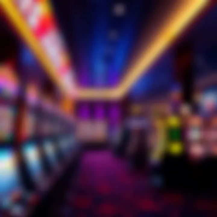 Interior of a luxury casino featuring modern gaming machines and vibrant lighting.