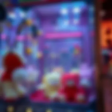 A crane game filled with enticing plush toys