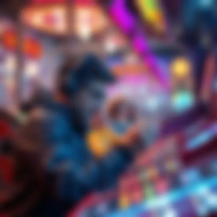 Strategic player analyzing the crane game setup