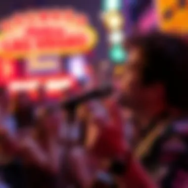 A close-up of an artist performing live, capturing the energy of the music and engagement with the audience.