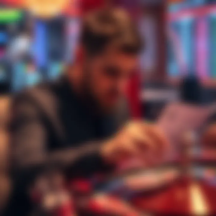 Player analyzing roulette statistics