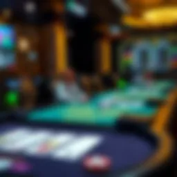 Virtual blackjack table interface showcasing a game in progress