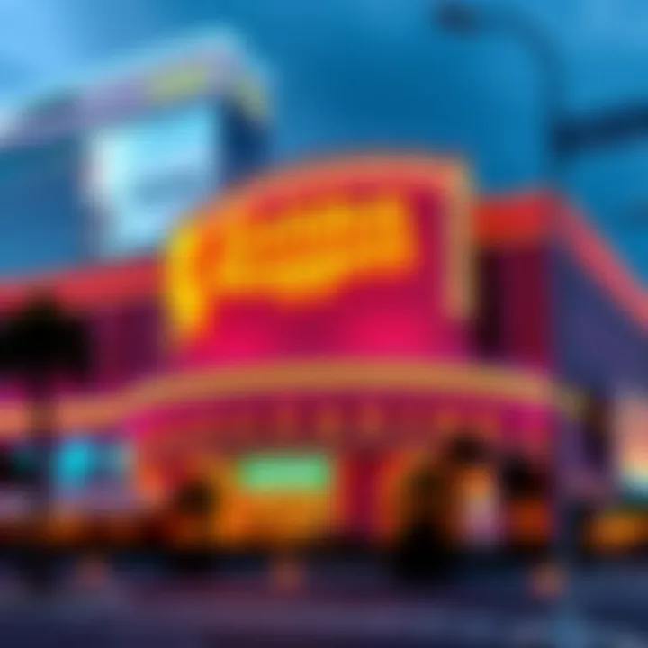 Golden Nugget Casino exterior view showcasing vibrant lights and architecture