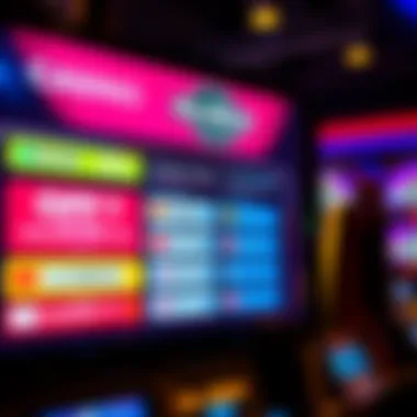 A close-up of a digital screen displaying various promotional codes and offers.