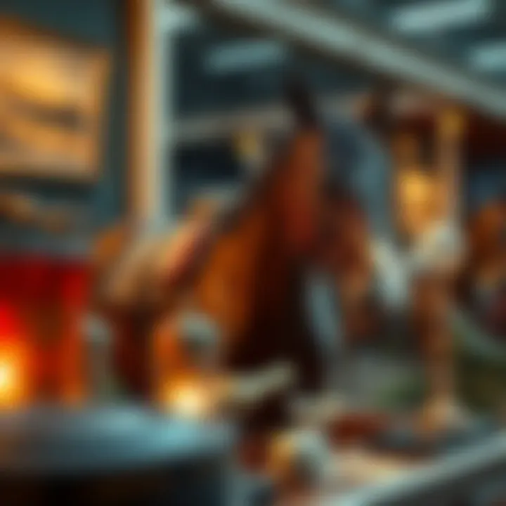 Historical artifacts showcasing the legacy of horse racing in Newmarket