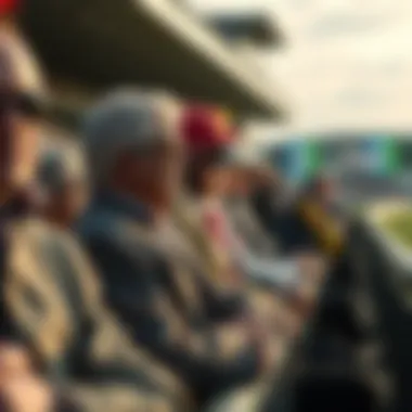 The excitement of spectators watching a thrilling horse race