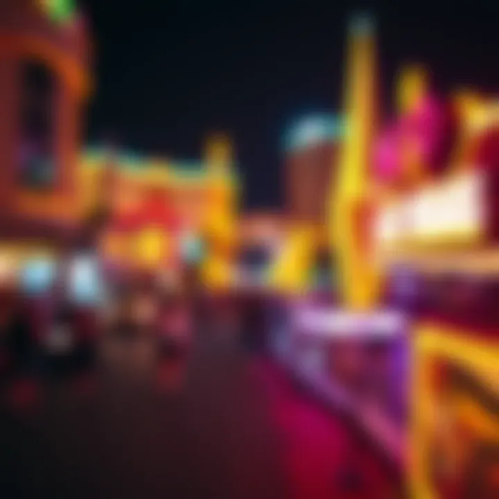 Exciting nightlife scene with bright lights and entertainment