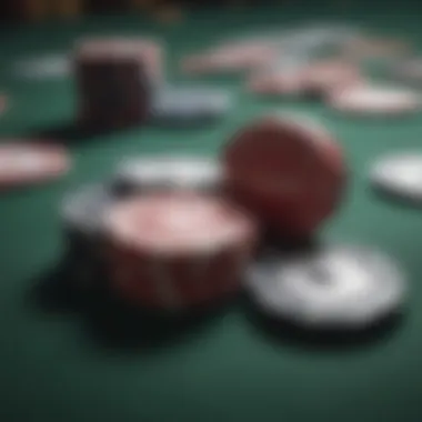 A close-up of poker chips and cards symbolizing strategic gameplay in a competitive environment