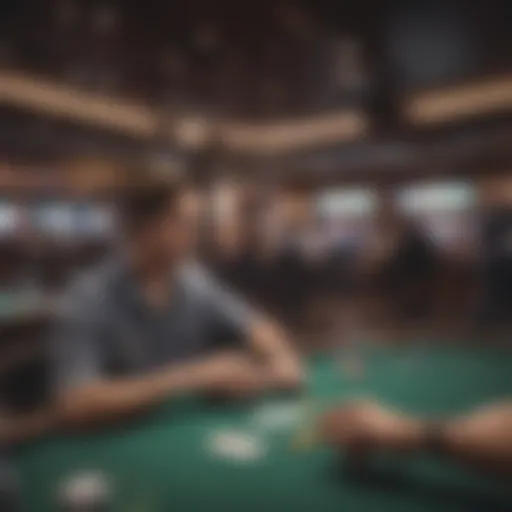 Interior of a vibrant Illinois poker room filled with players engaged in exciting gameplay