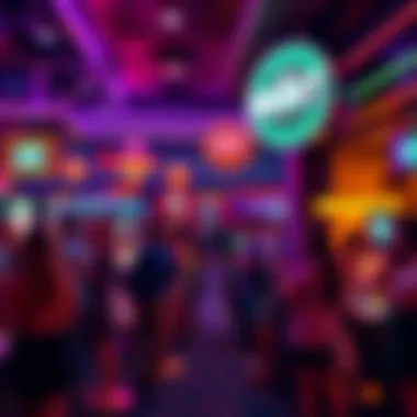 A vibrant nightlife scene at Mint Casino, illustrating its social atmosphere