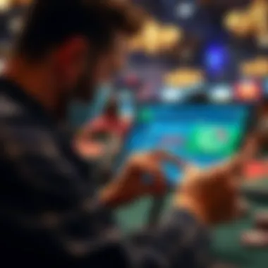 User engaging with an online betting platform on a tablet