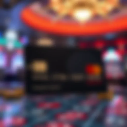 Illustration of a Prepaid MasterCard on a digital casino backdrop