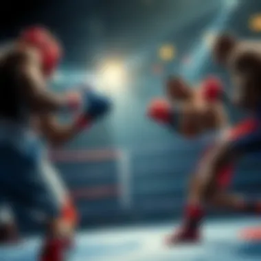 Thrilling Boxing Match Dynamic boxing match scene