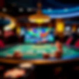 A dynamic online poker table with vibrant graphics