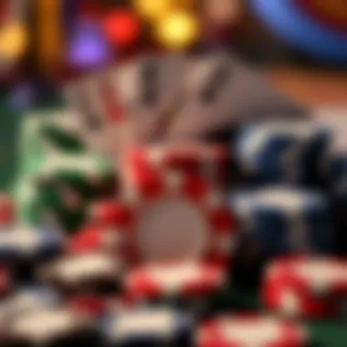 An array of poker chips and cards representing various game options