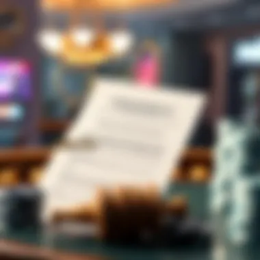 A legal document symbolizing online gambling regulations