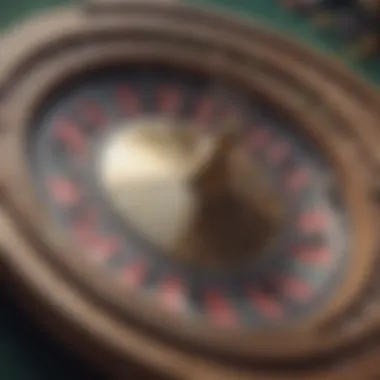 A close-up view of a roulette wheel with vibrant colors and intricate details.