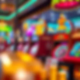 A vibrant depiction of various casino games available on PlayLuckyLand