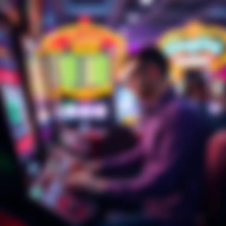 A player analyzing game statistics on a digital display