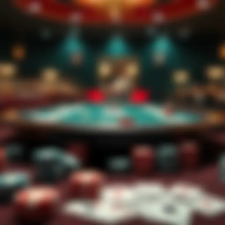 An elegant table set for playing poker with chips and cards